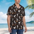 thumbnail image 3 of Fotbe Jumping Skull Camisa Hawaiana para Hombre Unisex – Camisa Casual de Verano con Botones de Manga Corta de Algodón y Lino,Small, 3 of 7