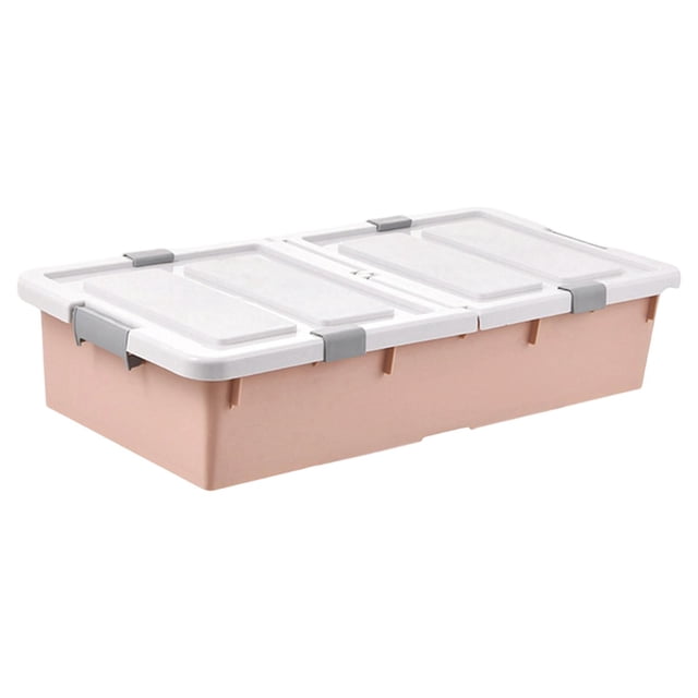 Siruishop under Bed Storage Box Organization Multipurpose Dustproof Sturdy Underbed Storage Container with Lid for Pillows Toys Clothes Pink