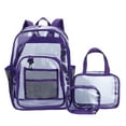 thumbnail image 1 of Heavy Duty Clear Backpack Large Transparent Bag for School Stadium Events Travel Camping PVC 3PCS, 1 of 7
