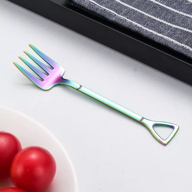 Fiudx Tenedor de Acero Inoxidable, Acabado Dorado Galvanizado, Diseño Fácil de Limpiar, Elegante para Frutas y Quesos, Ideal para Aperitivos, Pasteles y Bocadillos, Perfecto para Fiestas, Tamaño 12 X