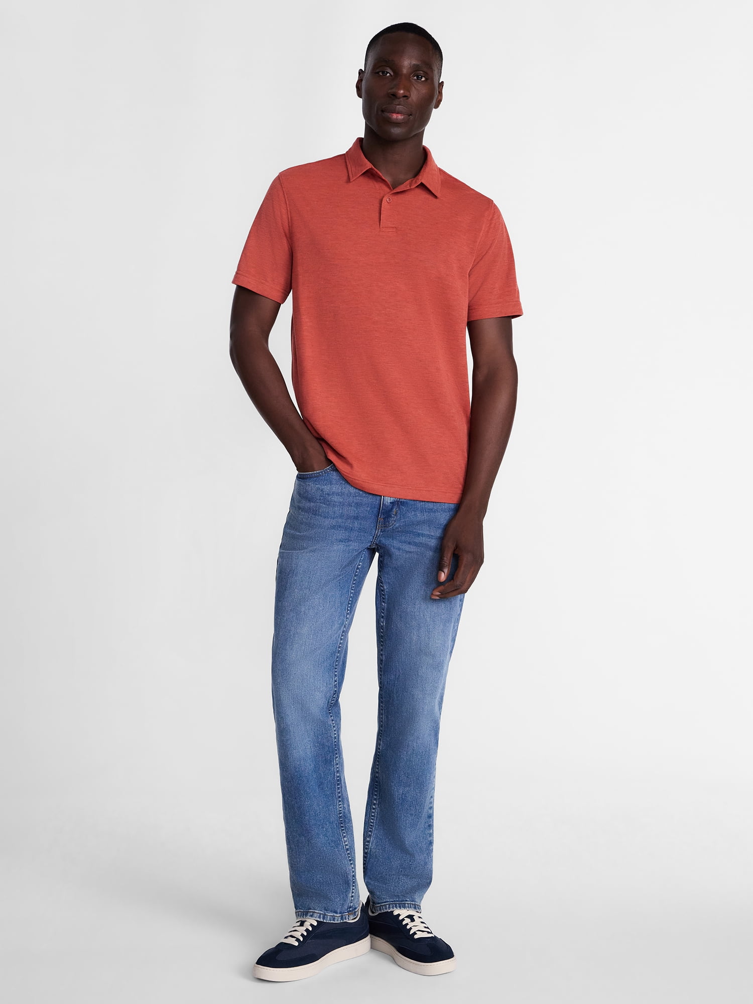 George Men's and Big Men's Double Knit Polo Shirt with Short Sleeves, Sizes S-5XB