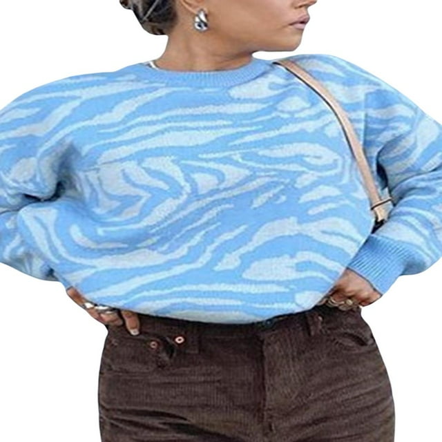 MesaSe Chandails pour Femmes Pull à Manches Longues Floral/Checkered Vintage Surdimensionné Pull