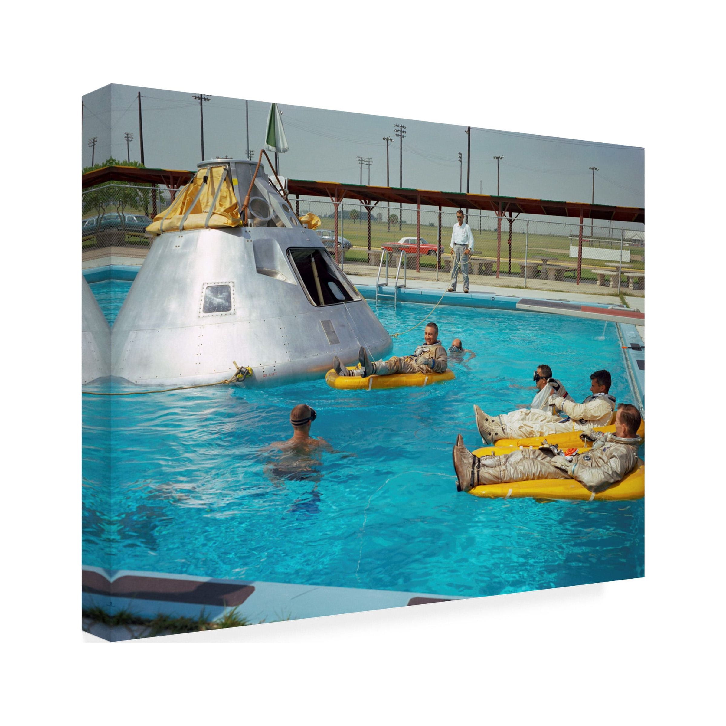Print Collection 'Apollo 1 Astronauts Working by the Pool' Canvas Art