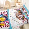thumbnail image 4 of Erosebridal Kids Baseball Sport Twin Bedding Sets, Colorful Ice Cream Drip Bedding Comforter Set, Colorful Polka Dots Reversible, 7-Piece, 4 of 6