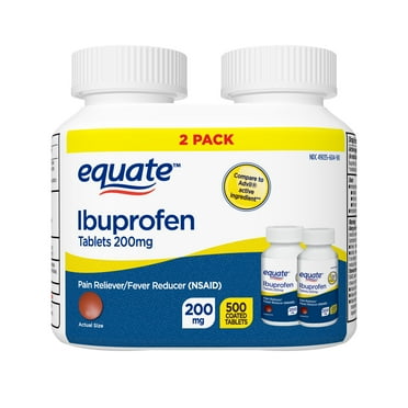 Equate Ibuprofen Tablets, 200 mg, Pain Reliever and Fever Reducer, 500 Count (2x250 Count), Compare to Advil® Tablets Active Ingredient