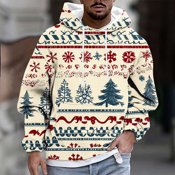 Sudadera con capucha para hombre, estilo casual, con cuello redondo, estampado, manga larga, blusa de poliéster