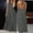 Gray, variant on Women Solid Midi Dress V Neck Sleeveless Open Back Spaghetti Strap Summer Casual Vacation Wear