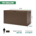 thumbnail image 2 of Enyopro 90 Gallon Deck Box, Organization and Storage Box for Patio Furniture Outdoor Cushions, Throw Pillows, Garden Tools and and Pool Toys, Brown, 2 of 9
