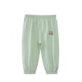 thumbnail image 1 of Odeerbi 6M-6Y Niñas Algodón Lino Pantalones Recortados Verano Casual Linterna Pantalones Color Sólido Pantalones Transpirable, 1 of 5