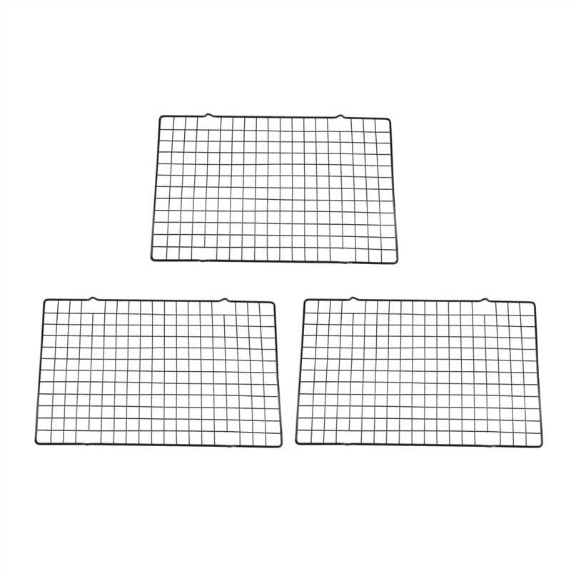 3Pc Carbon Steel NonStick Cooling Rack Cooling Grid Baking Tray for