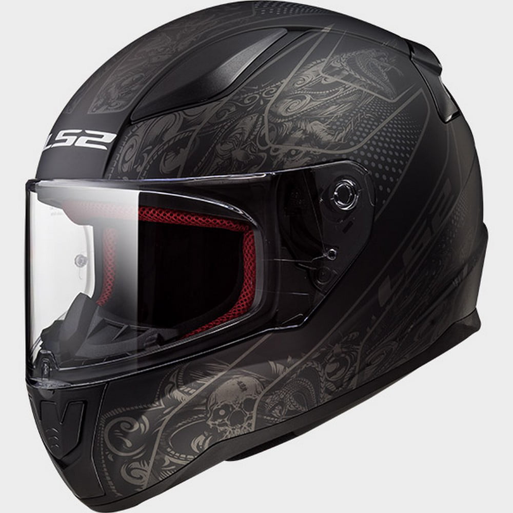 65-66cm LS2 FF353 Quick Crypt Full Motorcycle Helmet Full-Face   Black White XXXL 