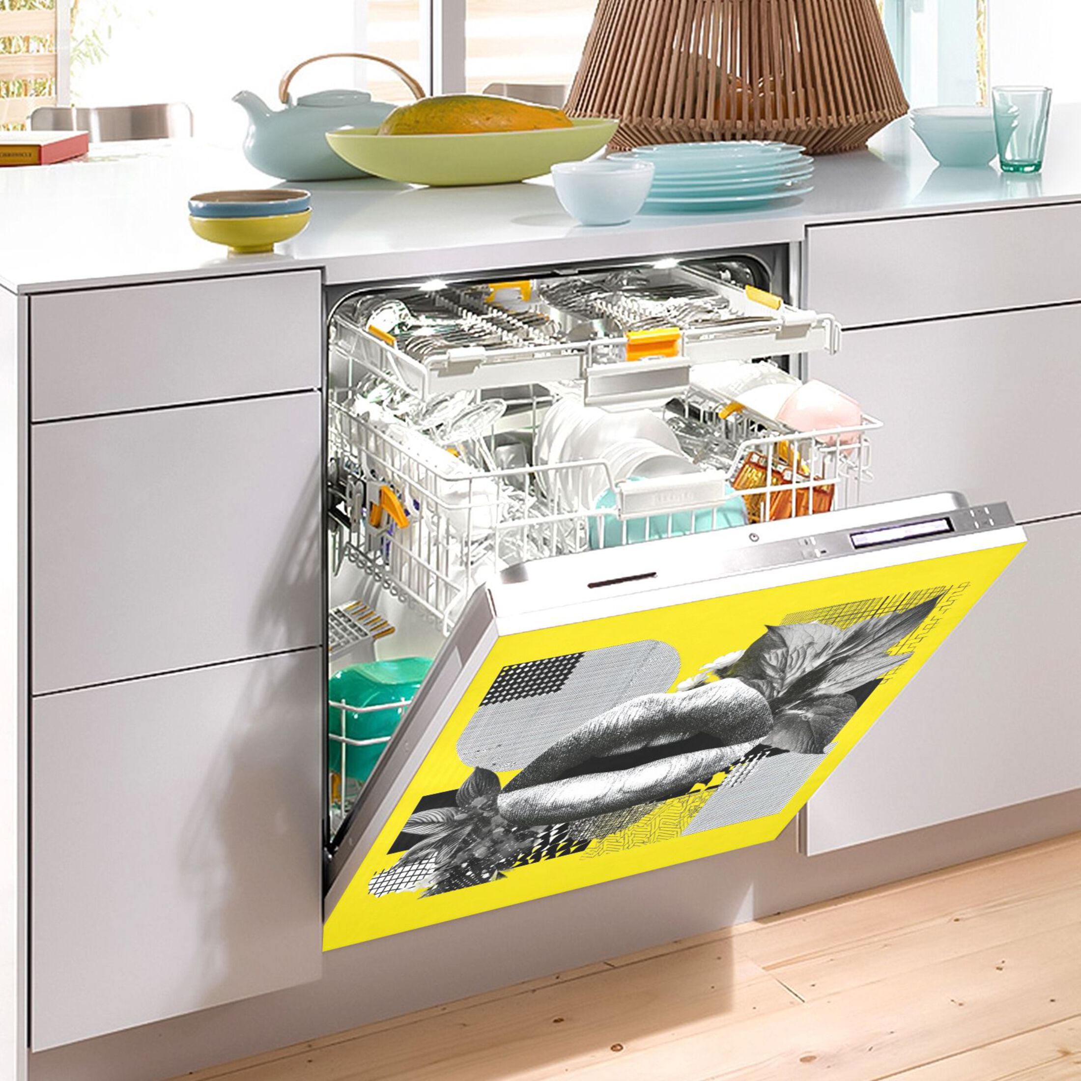 IAUYY Magnetic decorative sticker - 23x26 Inch PVC Refrigerator Decorative Cover, Removable DIY Art for Kitchen Appliances Lips