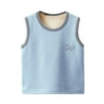 thumbnail image 2 of YUSIM Boys Fleece Tank Tops- Cute Soft Casual Fall Winter Kids Thermal Undershirts Light Blue Size 6, 2 of 3