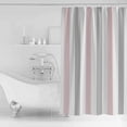 thumbnail image 4 of Extra Long Shower Curtain 72x96 Inch, Pink Grey Striped Shower Curtain Waterproof Bathroom Decor Geometric Vertical Stripes Minimalist Fabric Bath Curtain Set Accessories with Hooks, 4 of 6