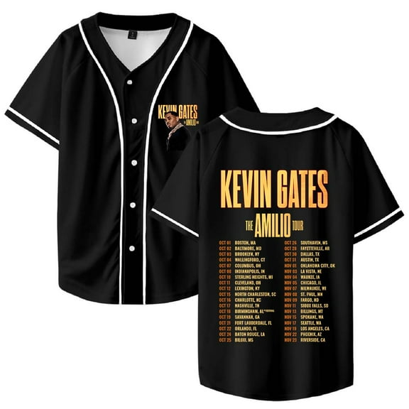 Kevin Gates The Amilio Tour 2025 Merch Baseball Jersey Shirt V-Neck Women Men Short Sleeve Streetwear Clothes