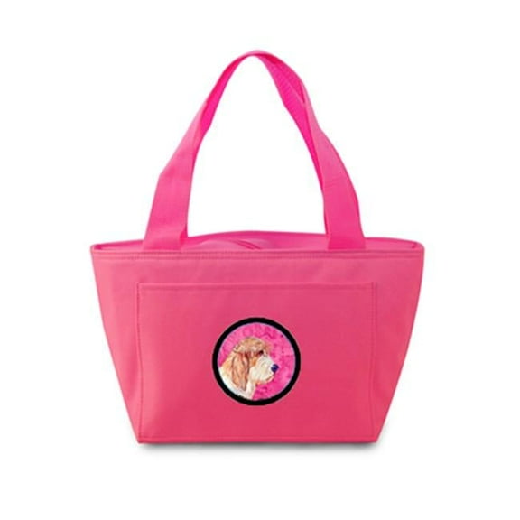 Pink Petit Basset Griffon Vendeen Zippered Insulated School Washable And Stylish Lunch Bag Cooler