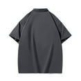 thumbnail image 3 of RYRJJ Mens Polo Shirts Summer Loose Short Sleeve Button Up Shirts for Men Golf Tennis Daily Casual Collared T-Shirt(Dark Gray,3XL), 3 of 4