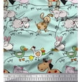 thumbnail image 1 of Soimoi Silk Fabric Bird & Animals Cartoon Decor Fabric Printed Yard 42 Inch Wide, 1 of 3