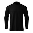 thumbnail image 5 of Cyglowse Men's Soft Thermal Undershirt Mock Turtleneck Long Sleeve Breathable Lightweight Solid Color for Layering Tops Black 3XL, 5 of 8