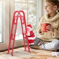 thumbnail image 3 of 2025 New-Electric Climbing Ladder Santa Claus,Climbing Up and Down Santa Claus on Ladder with Music and Bag,Holiday Party Home Door Wall Tree Decoration Xmas Ornament(White), 3 of 6