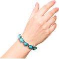 thumbnail image 2 of SHIQI-Womens Turquoise Bracelet - Oxidized Silver or Gold-Tone Bracelet with Turquoise Stones, 2 of 4
