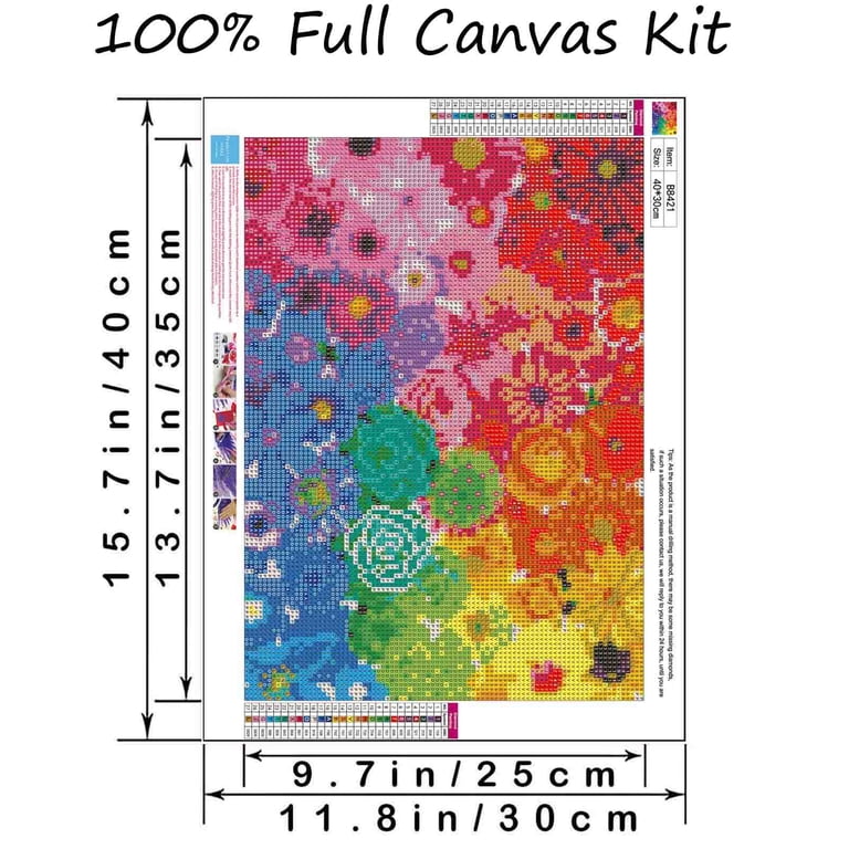 Diamond Art Kits for Adult, Rainbow Flower Power 5D Diamond Art