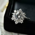 thumbnail image 4 of K-KED Fashion Flower Cubic Zircon Women Wedding Ring 925 Silver Filled Ring Sz 6-10-9, 4 of 6