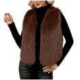 thumbnail image 4 of Ashirexll Womens Vests Outerwear, Fleece Vest Women, Warm Faux Fur Sleeveless Coat With V Neck For Winter Solid Color Outerwear, 4 of 7