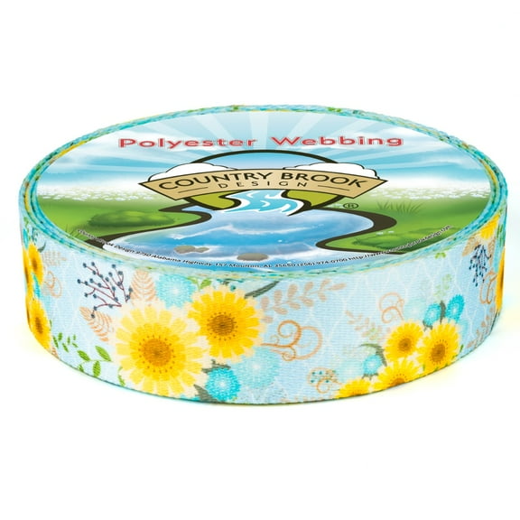 Country Brook Design® 1 1/2 inch Sunny Days Polyester Webbing, 10 Yards