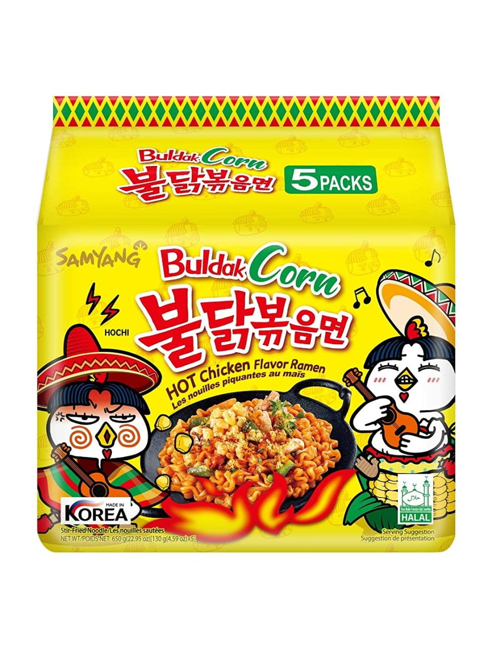 Samyang Hot Chicken Buldak Corn Flavor Ramen Korean Spicy Ramen (Pack