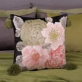thumbnail image 3 of JWH Printed Vintage Floral Tassel Throw Pillow Cover 18x18inches Peony Print Decorative Cushion Case for Sofa/Bed, 3 of 9