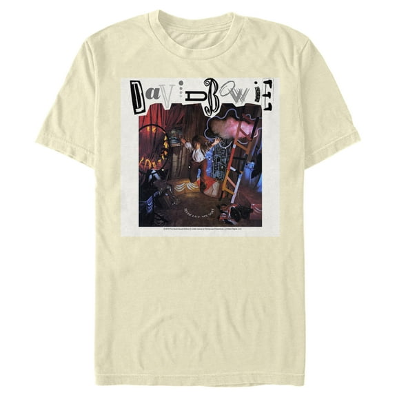 Men's David Bowie Never Let Me Down Graphic Tee Cream Medium