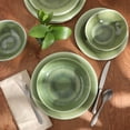 thumbnail image 2 of Gibson Home Casper Court 16-Piece Melamine Dinnerware Set – Reactive Glaze Look - Service for 4 - Green, 2 of 16