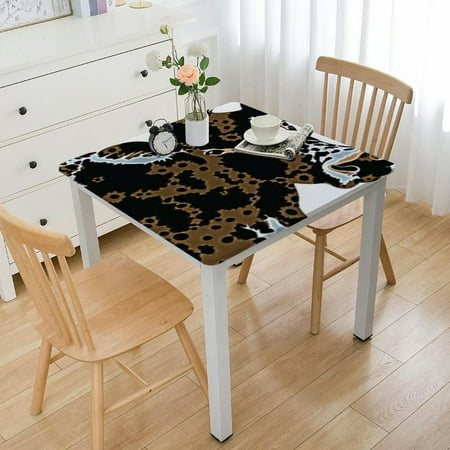 HAOXIT Decorations Tablecloths Farm Animals Black and Brown Rectangular Square Table Cover Birthday Party Supplies 52*52