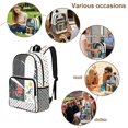 thumbnail image 5 of ZIATUBLES Clear Backpack 17 Inch, Heavy Duty See Through Bookbag with Front Pockets & Side Mesh, Whimsical Garden Doodle Print Fabric & PVC Transparent Bag for School, Work & Security, 5 of 7