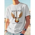 thumbnail image 7 of Men's T-Shirt WALLEN NASHVILLE,TENNESSEE Guitar Wings Short Sleeve Casual Tee Classic Crew Neck T-Shirt for Men, White M, 7 of 7