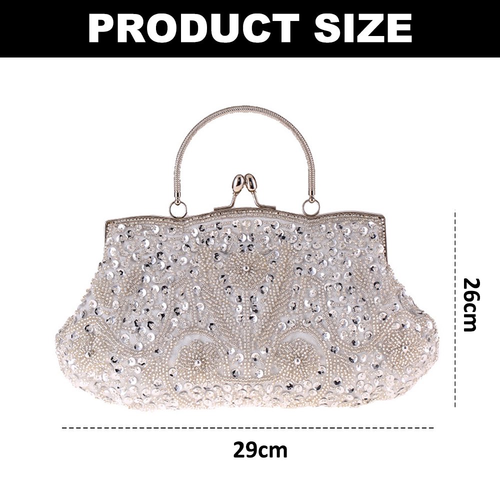 Sac à Main Perlé Vintage Pochette De Soirée - Occasion - Clutch Beaded