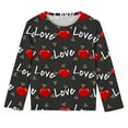 thumbnail image 4 of Edvintorg Girls Shirts Cute Valentine's Day Heart Printing Long Sleeve Crewneck Dressy Casual Blouses Shirts 3-14 Years Spring Holiday Pullover Tops, 4 of 7