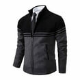 thumbnail image 4 of Miluxas Mens Full Zip Cardigan Sweater Casual Knit Stand Collar Cardigan Slim Fit Color Block Fall Winter Sweaters Dark Gray XXL(XXL), 4 of 5