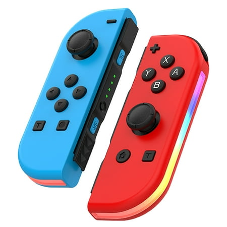 Joypad Controller (L/R) Compatible with Nintendo Switch Controller, Wireless Game Controller Support Dual Vibration/Motion Control/RGB Light (Blue/Red)