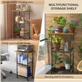 thumbnail image 5 of Rolling Kitchen Microwave Cart, 3 Tier Microwave Table Stand with Adjustable Shelf, Kitchen Storage Rack on Wheels, Coffee Station Cart Rack Shelf Organizer for Living Room Office, Balcony, 5 of 6