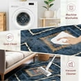 thumbnail image 4 of 8'x10' Area Rugs for Living Room, Machine Washable Non-Slip Carpet, Soft Faux Wool Low Pile Moroccan Farmhouse Western Rug, Dark Blue, 4 of 5
