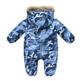 thumbnail image 4 of KYAIGUO Toddler Newborn Boys Girls Winter Warm Jumpsuit Baby Thick Warm Cotton Hooded Romper Casual Crawling Baby Cotton One-Piece Romper Size 3M-3 Years, 4 of 10