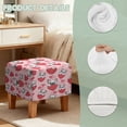 thumbnail image 7 of SCRAWLGOD Bulldog Strawberry Heart Print Pink Square Ottoman Cover, Folding Storage Stool Slipcover Washable Furniture Protector with Elastic Bottom, 7 of 7