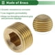 thumbnail image 3 of Accesorios de tubería de latón Unique Bargains 3/8"NPT tapón hexagonal 4 Pcs, 3 of 7