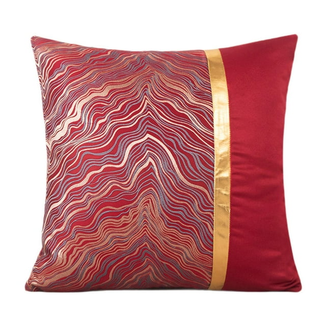 Funda de cojín elegante de damasco de 45 cm para sala de estar y oficina. Rojo
