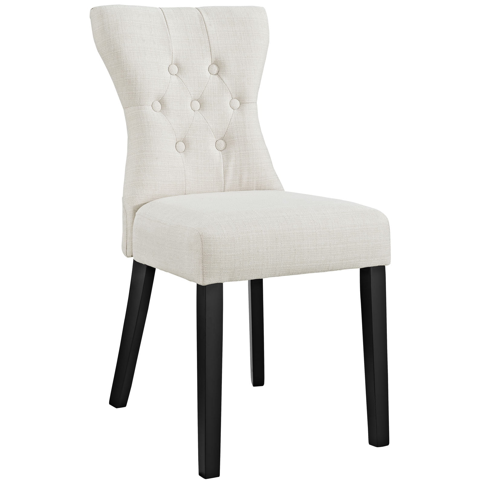 Beige Faux Leather Upholstered Parsons Side Chair
