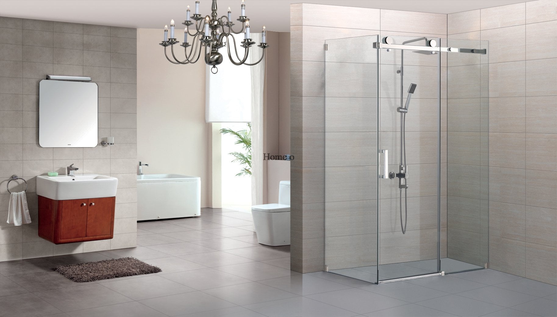 HT2 6672W*76H Chrome Sliding Frameless Shower Door