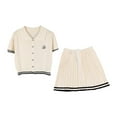 thumbnail image 6 of Wxqbjtam Womens Pleated Skirt Set Clothes Trendy Exercise Summer Lightweight Short Skirts Beige, 6 of 7