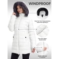 thumbnail image 6 of Wantdo Women's Plus Size Jacket Insulated Mid-length Winter Coat Windproof Snow Travel Jacket White 2XL, 6 of 10